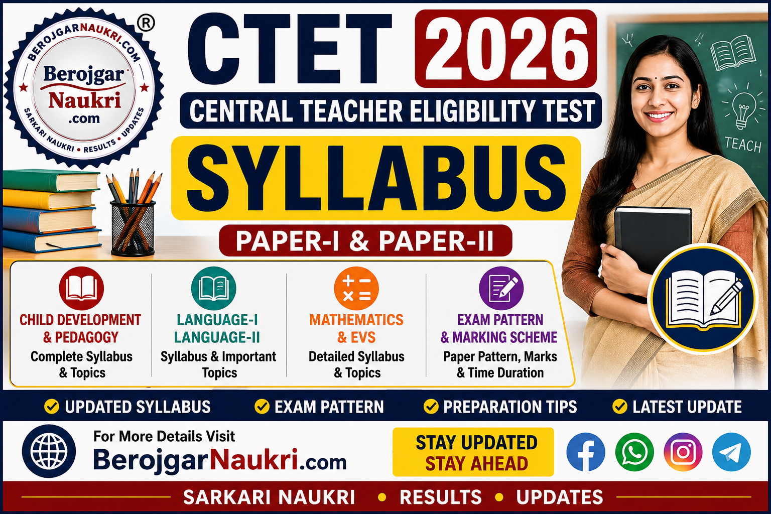 Central Teacher Eligibility Test CTET 2026 Syllabus Notification Summary